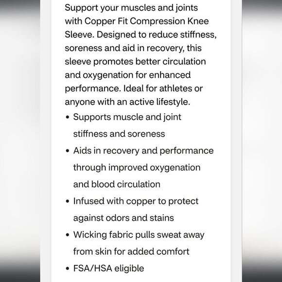 Copper Fit Freedom Copper Infused Knee Sleeve - Picture 3 of 4